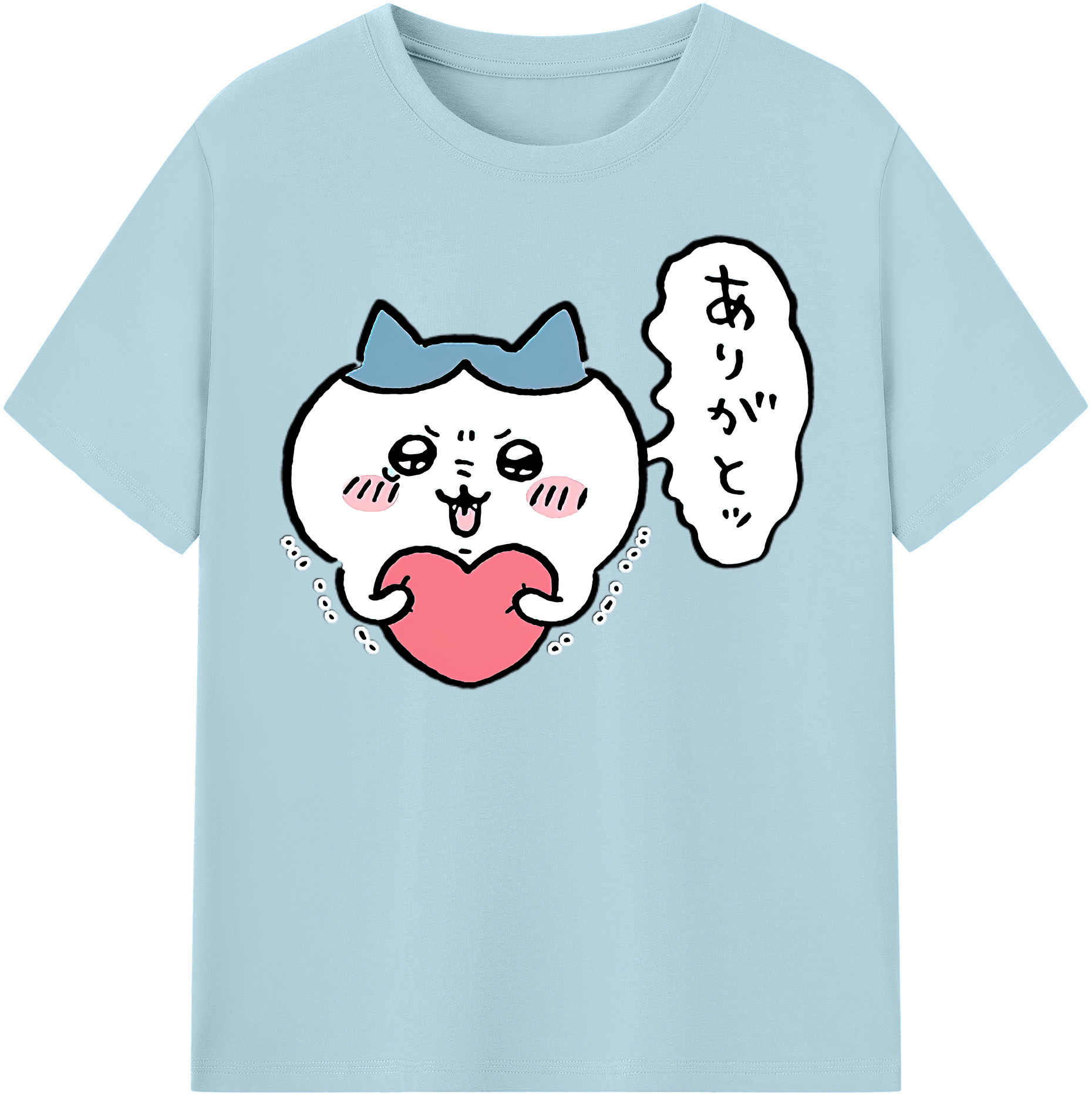 （画像用） ちいかわ ハチワレ Chii-kawa hachiware 綿100％半袖Tシャツ（フロントプリント）